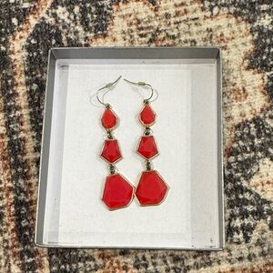 Burnt Pink and Gold Drop Chandelier Earrings